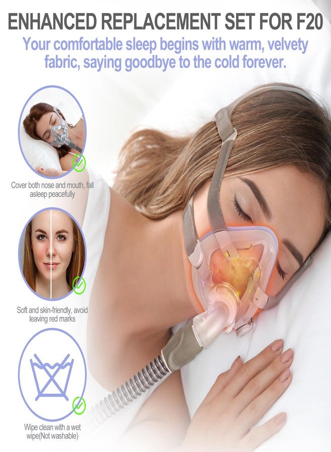 MEDICOLOR Upgraded F20 Fabric Mask Cushion(M) for AirFit F20 & Airtouch F20, Full Face Mask Wrapped by Breathable Fabric, F20 Cushion for CPAP Users, No Silicone Contact & Stuffiness, 2PCS(Medium) - Image 2